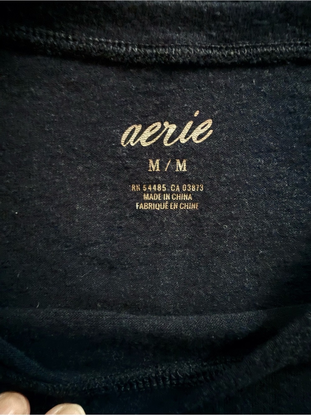 Aerie Black Long Sleeve Tie Front Mini Dress Women’s Medium Soft Knit - Picture 7 of 9